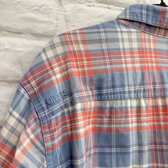 Orvis Shirt Mens Large Blue Buffalo Plaid Button Down Cotton Casual Long Sleeve - Picture 14 of 15